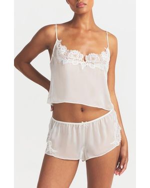 Skims Romance Silk Cami & Shorts Set - White