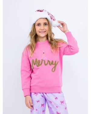 PREPPY GOOSE Merry Holiday Sweatshirt - Pink