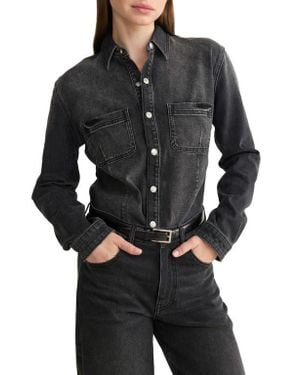 WARP+WEFT Bna Soft Curve Barrel Jeans - Black