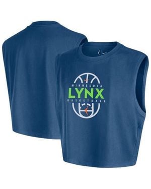 Nike Minnesota Lynx 2026 Authentic On-Court Sleeveless Cropped T-Shirt - Blue