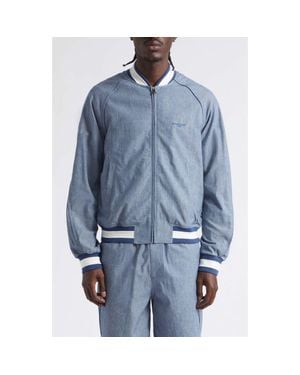 Givenchy Couture Seam Engineer Stripe Cotton Bomber Jacket - Blue