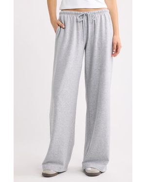BP. Narrow Waistband Baggy Wide Leg Sweatpants - Blue