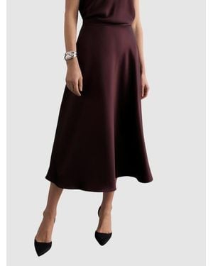 The Fold Draped Midi Skirt - Black