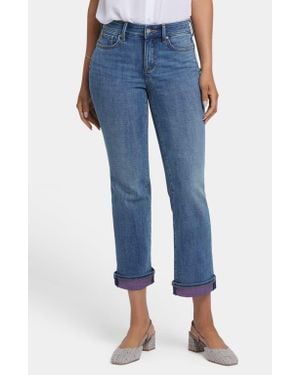 NYDJ Marilyn Color Cuff Ankle Straight Leg Jeans - Blue