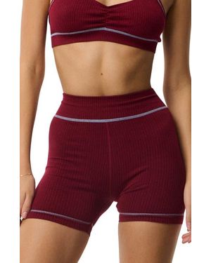 Rip Curl Ribbed Knit Shorts - Purple