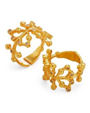 Dhwani Bansal Auro Double Ring - Metallic