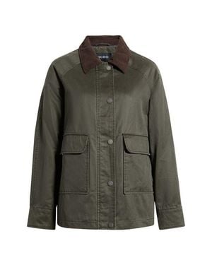 BCBGMAXAZRIA Corduroy Collar Cotton Barn Jacket - Black