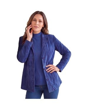 Jessica London Suede Blazer - Blue