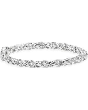 Open Edit Pavé Crystal Hinge Bracelet - Metallic