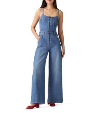 Levi's Bustier Zip Denim Jumpsuit - Blue