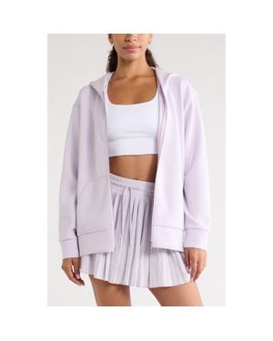 Zella Ultra Luxe Volume Zip Hoodie - White