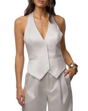 JLUXLABEL City Nights Satin Vest - White
