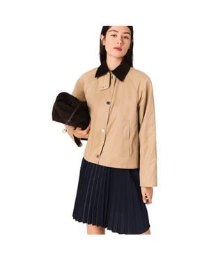 Maje Jacket With Removable Contrast Collar - Black