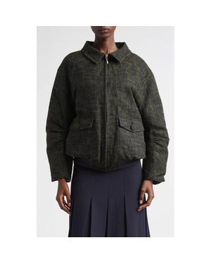 ShuShu/Tong Ruched Sleeve Down Bomber Jacket - Black