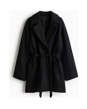 H&M Tie-Belt Coat - Black