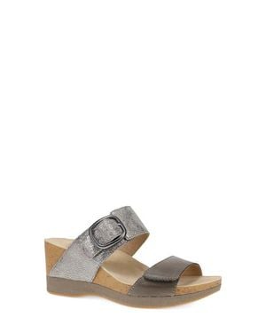 Dansko Shannon Platform Wedge Slide Sandal - White