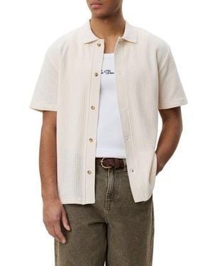 Les Deux Pointelle Short Sleeve Cardigan - White