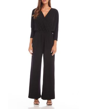 Karen Kane Wrinkle Resistant Jersey Jumpsuit - Black