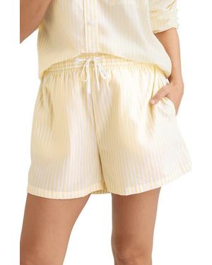 Tommy John Stripe High Waist Woven Sleep Shorts - Natural