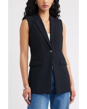 Open Edit The Curator Belt Detail Longline Vest - Blue