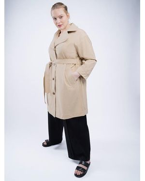 See Rose Go Tech Twill Trench Coat Plus Size - Natural