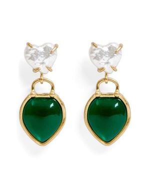 Clare V. Le Heartbreaker Drop Earrings - Green