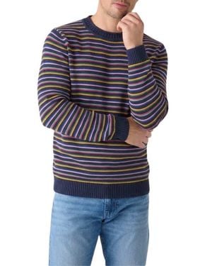 Robert Talbott Hilton Multi Stripe Rollneck Sweater - Blue