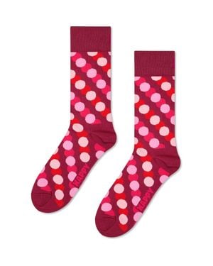 Happy Socks Big Dot Shade Cotton Blend Crew Socks - Red