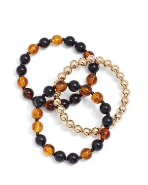 Nordstrom Set Of 3 Beaded Bracelet - Metallic