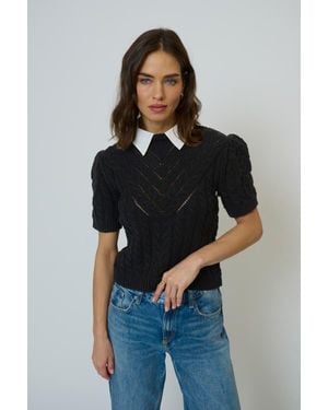 Central Park West Brooke Short Sleeve Twofer - Blue