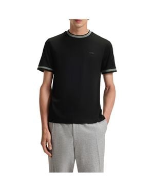 BOSS Tessler Slim Fit Cotton Ringer T-Shirt - Black