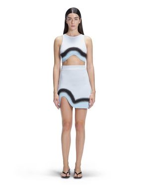 Moeva Cecilia Degraded Knit Crop Top - White