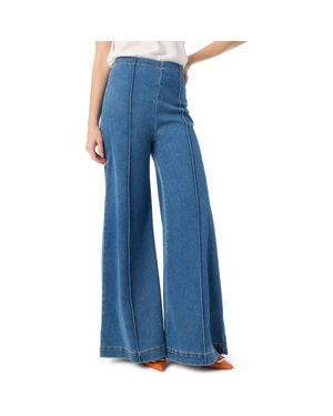 Dee Ocleppo Anna High Waist Pintuck Pleat Wide Leg Jeans - Blue