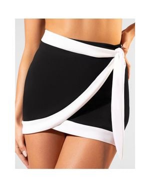 TA3 Faux Wrap Mini Cover-Up Skirt - Black