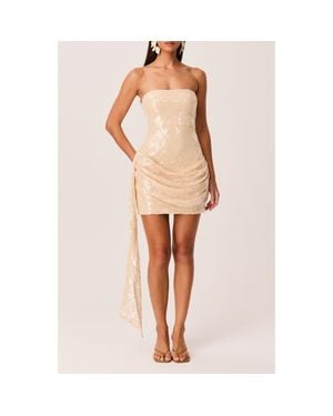 SNDY'S Zephyra Sequined Strapless Minidress - Natural