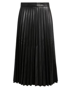 Tahari Pleated Faux Leather Midi Skirt - Black