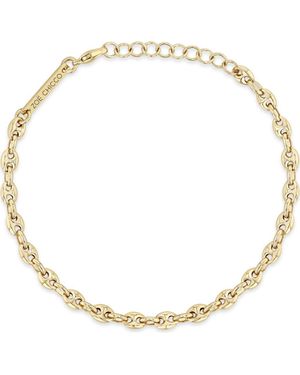Zoe Chicco Puffed Mariner Chain Bracelet - White