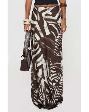 Princess Polly Rowana Print Maxi Skirt - Black