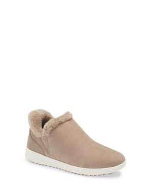 Olukai Kamau Waterproof Genuine Shearling Sneaker - Natural