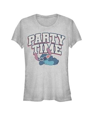 Lilo Et Stitch Junior's American Party Time T-Shirt - Gray