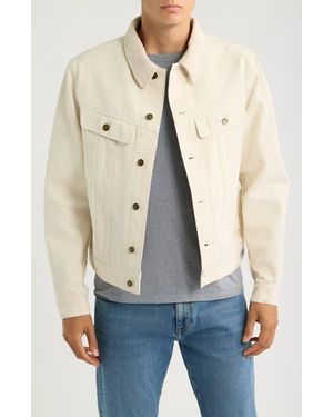 Schott Nyc Cotton Canvas Trucker Jacket - Natural