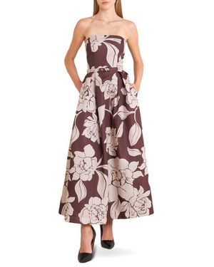 FREEMARKET Print Strapless Midi Dress - Red