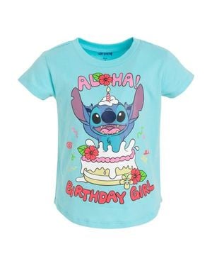 Disney Lilo & Stitch Birthday Graphic T-Shirt - Blue