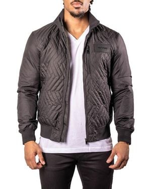 Maceoo Puffycomb Quilted Bomber Jacket - Gray