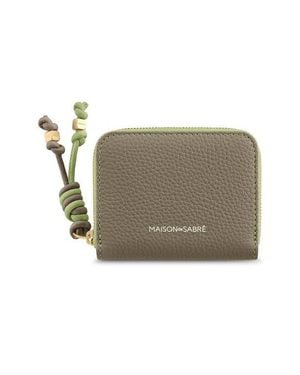 Maison De Sabre Small Leather Zipped Wallet - Gray