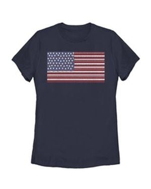 Lost Gods Fourth Of July Ornate American Flag Graphic T-Shirt - Blue