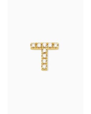 Oradina 14K Luxe Letter Diamond Initial Single Stud - White
