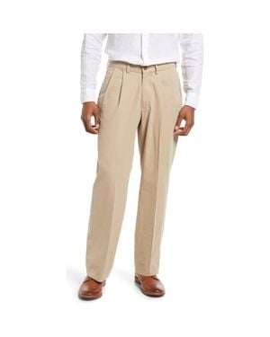 Berle Charleston Pleated Chino Pants - Natural