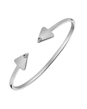 LuvMyJewelry Arrow Of Light 0.02 Ct Diamond Bangle - Metallic