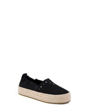 TOMS Kids' Valencia Platform Espadrille - Black